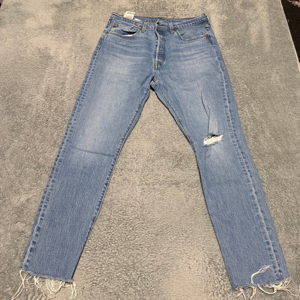 Levi’s 501 S Jeans Womens 32 x30 Blue  High Rise Ankle Button Fly